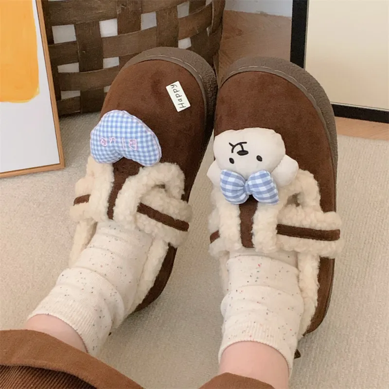 SHIGUDE Cotton Slippers Women's Dark Coffee-1