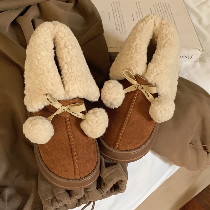 SHIGUDE Cotton Slippers Women's Brown-23
