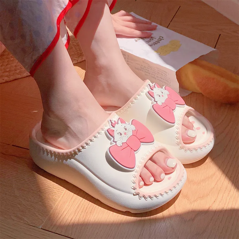 SHIGUDE x Disney Slippers Women's, White/Pink-5