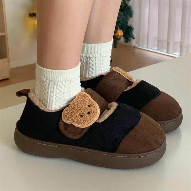 SHIGUDE Cotton Slippers Unisex Light Brown-37