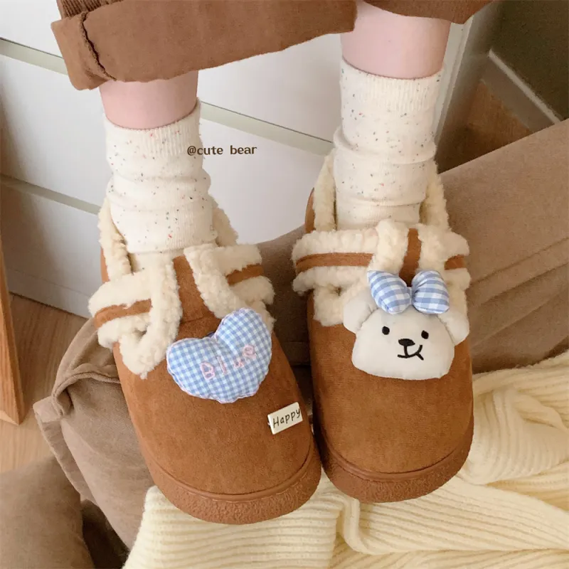 SHIGUDE Cotton Slippers Women's Dark Coffee-9