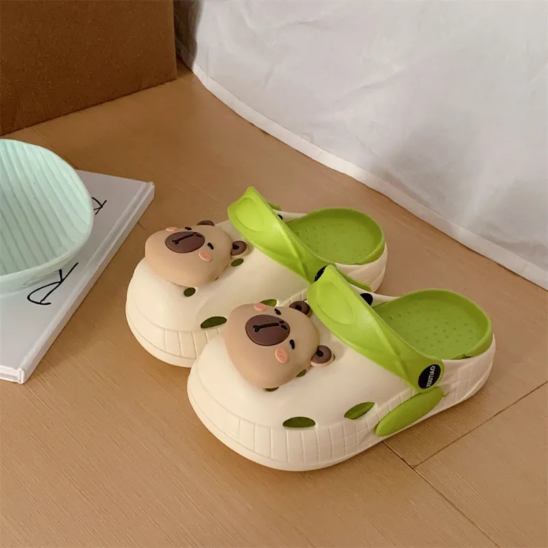 SHIGUDE Sandal Slippers White+Khaki-17