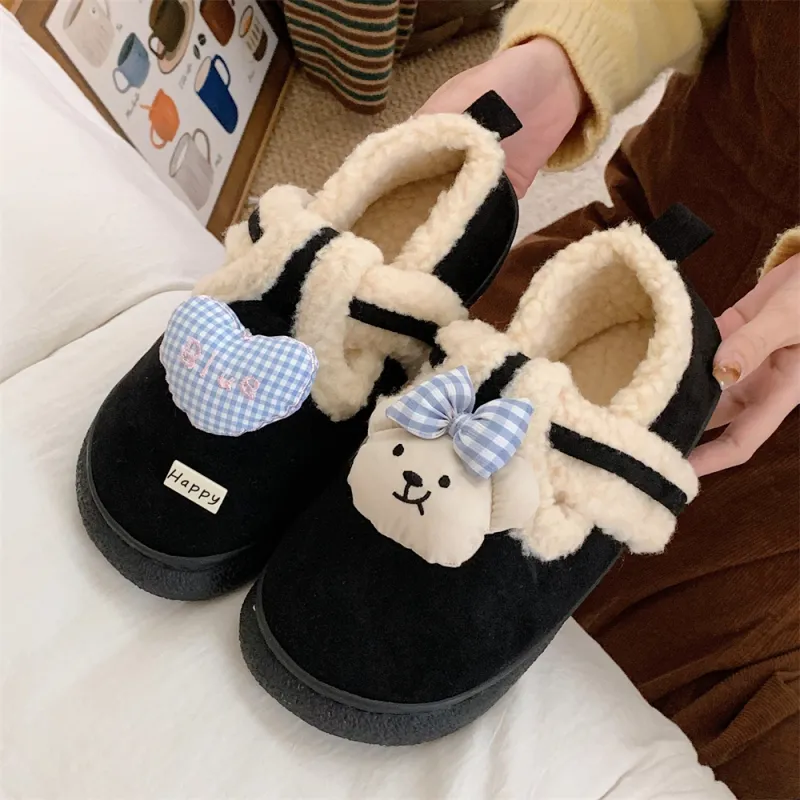 SHIGUDE Cotton Slippers Women's Dark Coffee-14