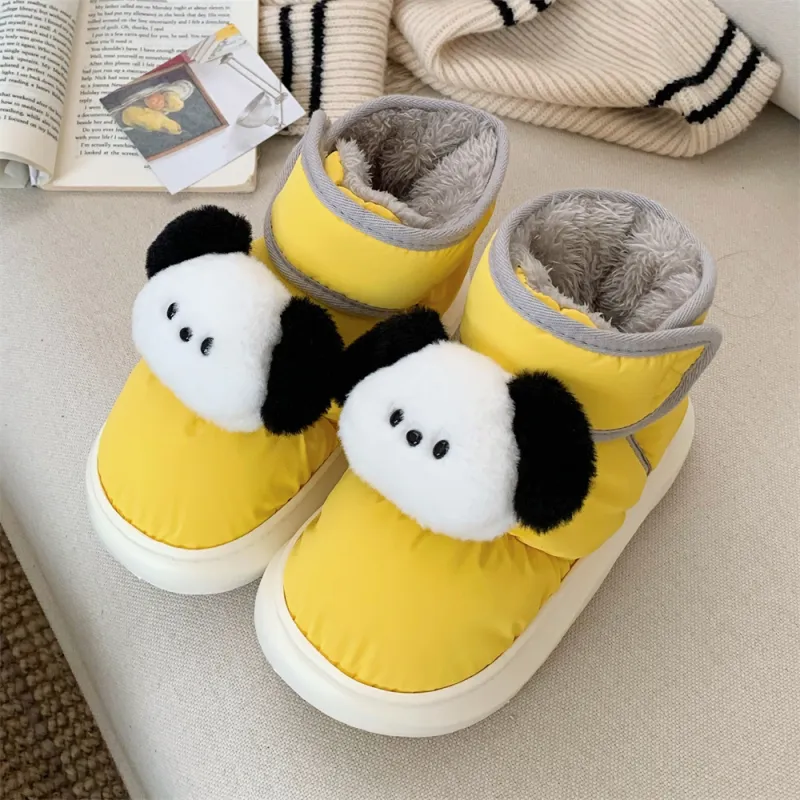 SHIGUDE Cotton Slippers Unisex Yellow-5