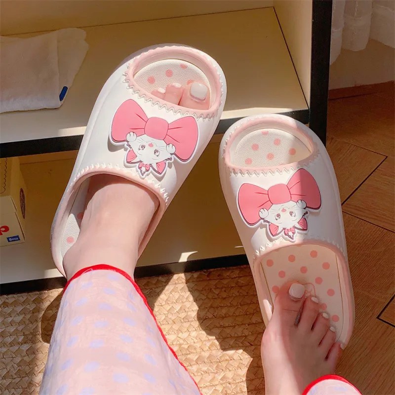 SHIGUDE x Disney Slippers Women's, White/Pink-2