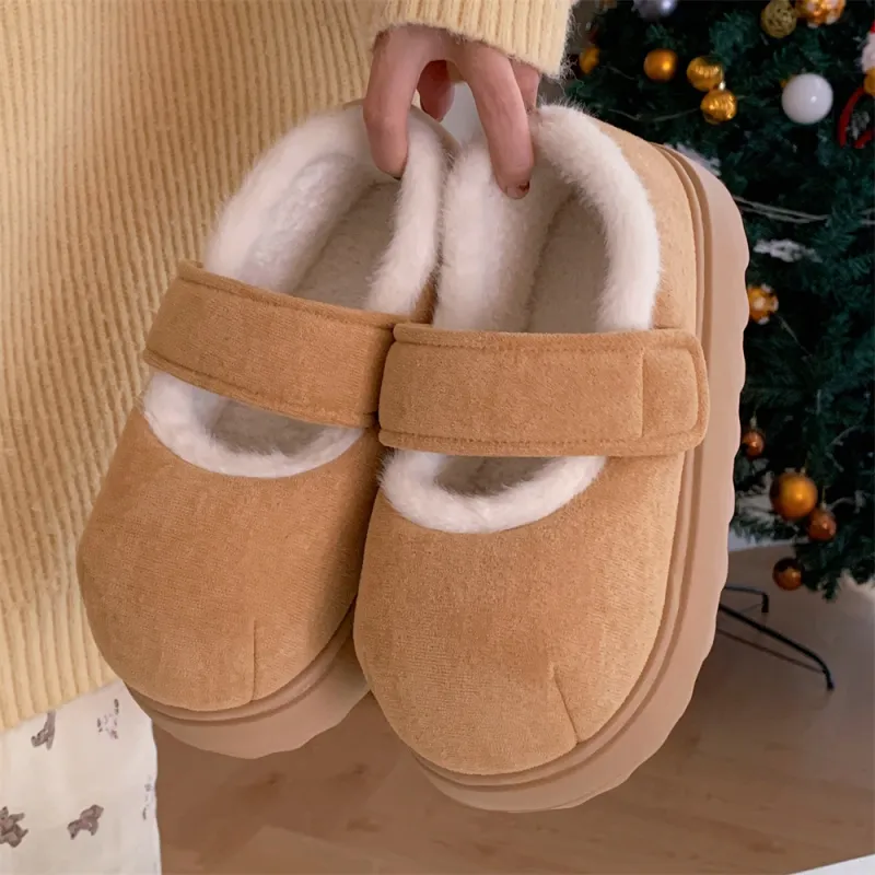 SHIGUDE Cotton Home Slippers Women's Light Khaki-3