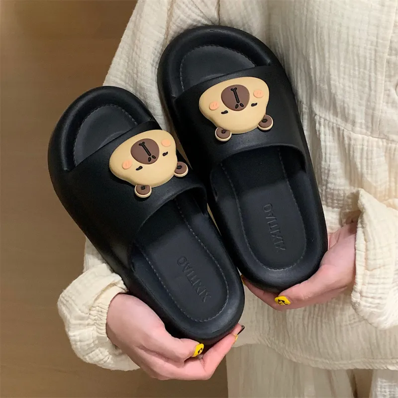 SHIGUDE Slippers Men's & Women's, Black-1