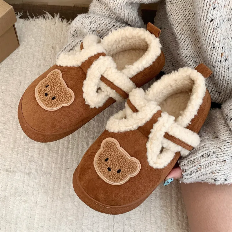 SHIGUDE Cotton Slippers Unisex Black-25