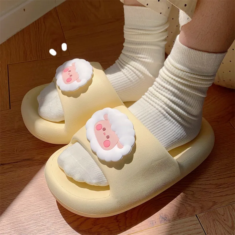 SHIGUDE Sandal Slippers Unisex, Cheese Yellow-5