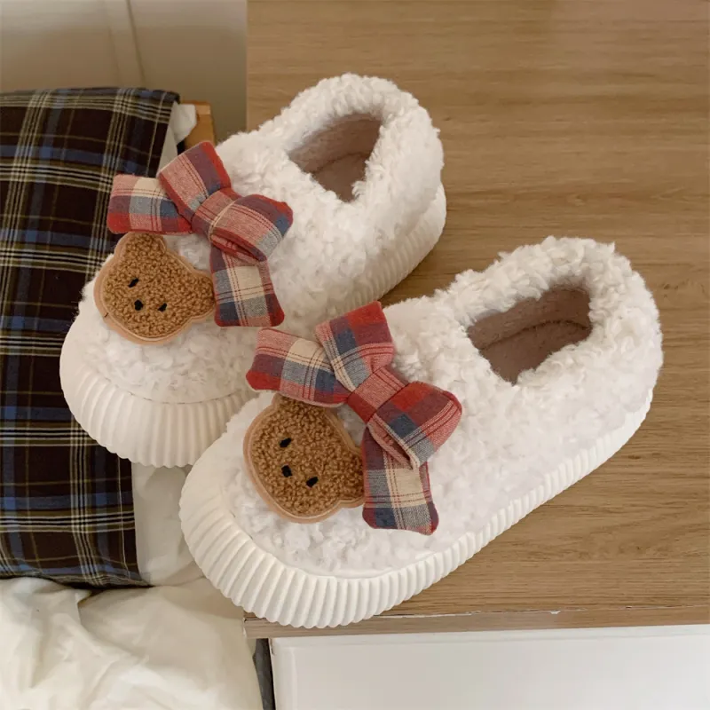 SHIGUDE Cotton Slippers Women's Brown-16