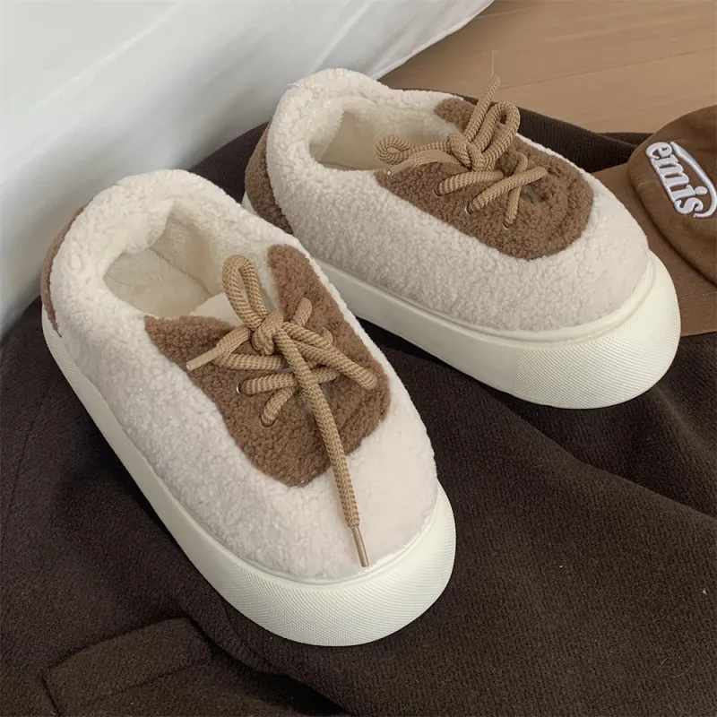 SHIGUDE Cotton Slippers Women's Brown-6