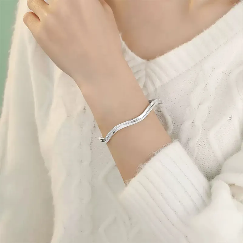 Hkgd S 999 Fine Silver Sterling Silver Bracelets Unisex-2