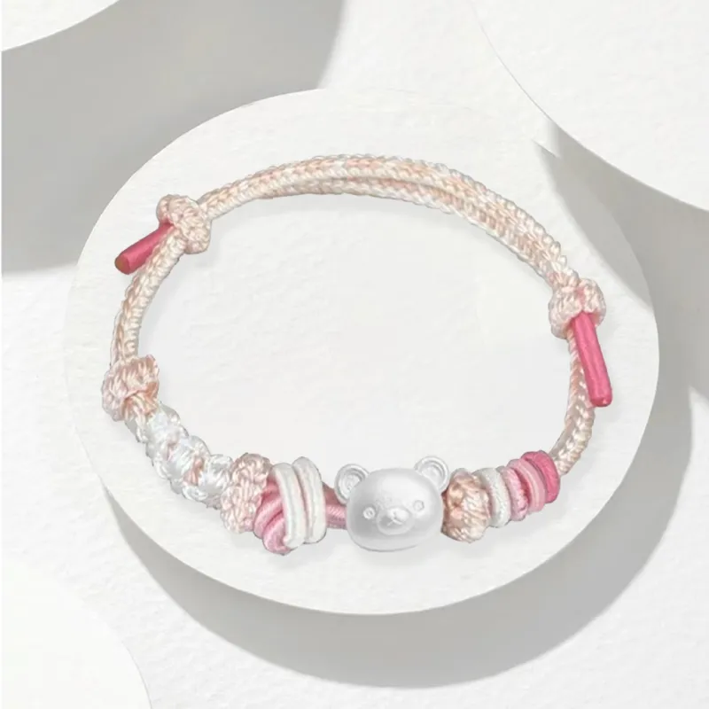 Hkgd 999 Fine Silver Rope Bracelets Unisex-3