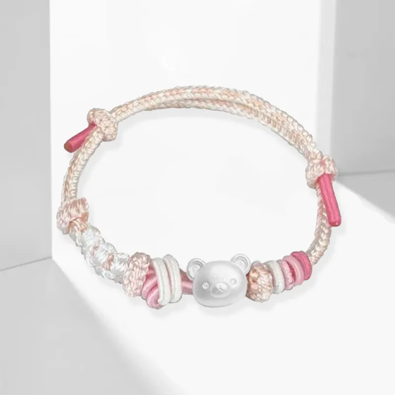 Hkgd 999 Fine Silver Rope Bracelets Unisex-4