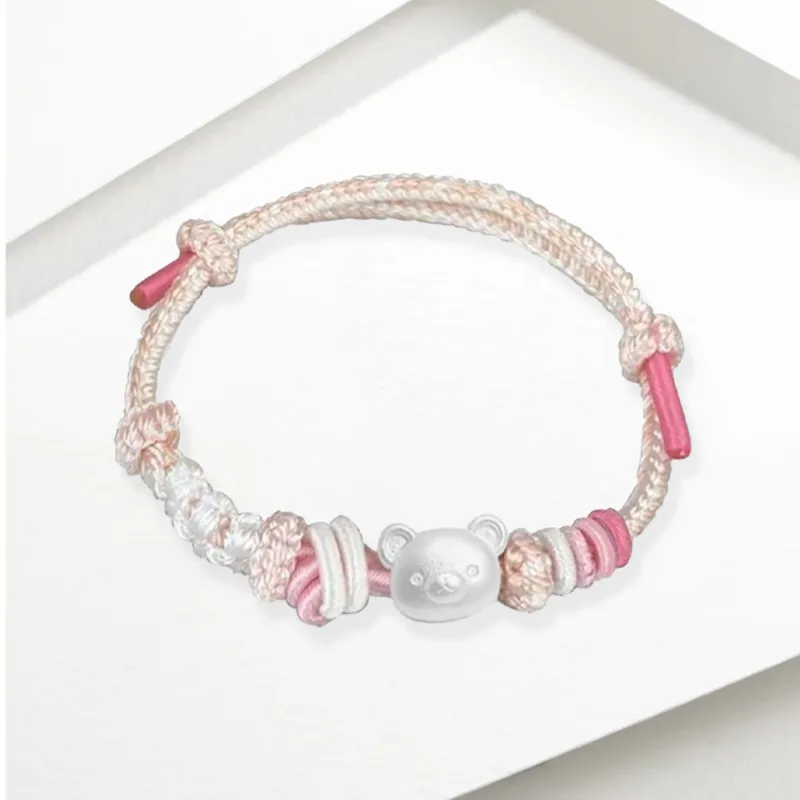 Hkgd 999 Fine Silver Rope Bracelets Unisex-2