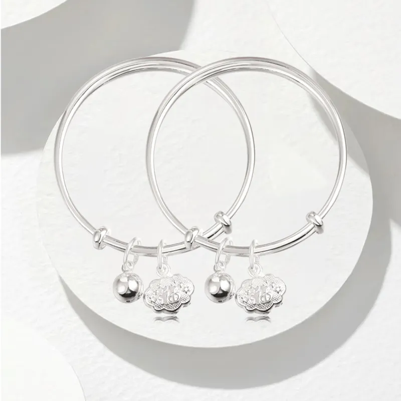 Hkgd S999 Fine Silver Bangles Kids'-3