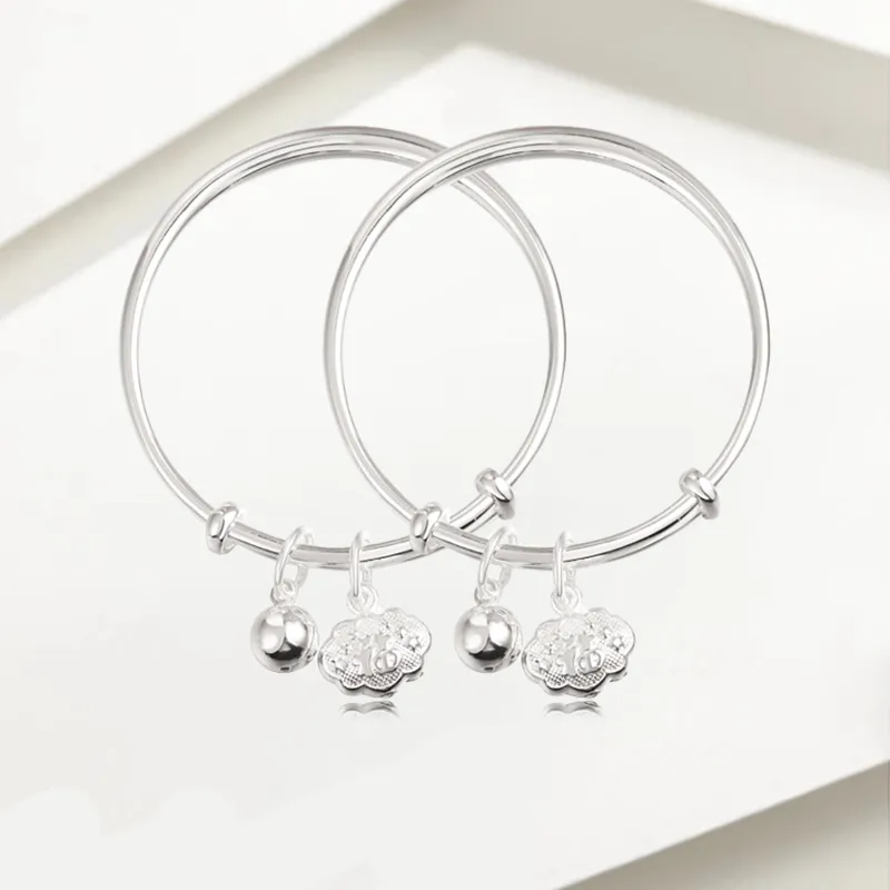 Hkgd S999 Fine Silver Bangles Kids'-4