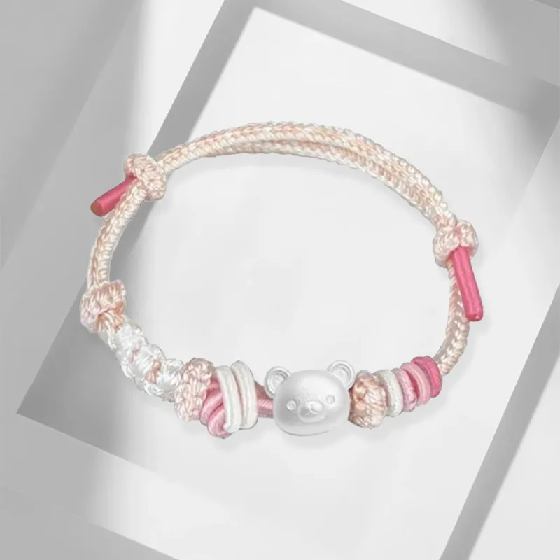 Hkgd 999 Fine Silver Rope Bracelets Unisex-1
