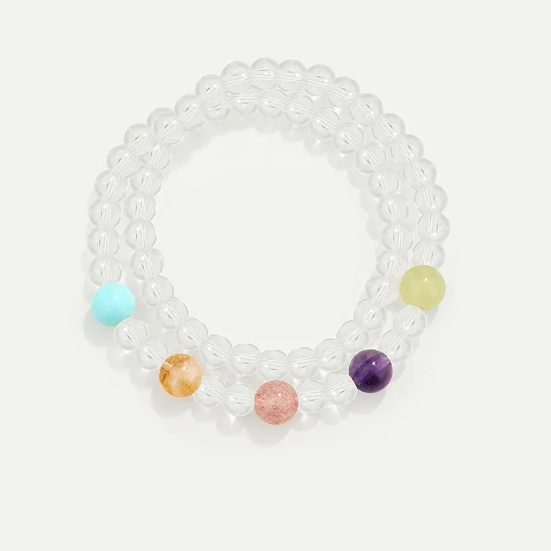 AJIDOU White Crystal Bracelets Women's-1