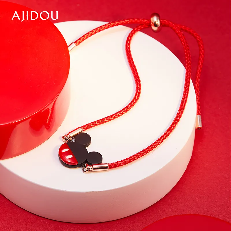 AJIDOU Fabric Bracelets Unisex Red-2