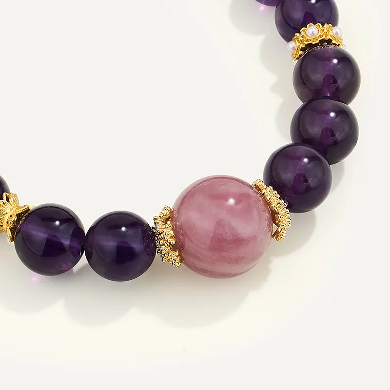 AJIDOU Natural Amethyst Bracelets Unisex-4