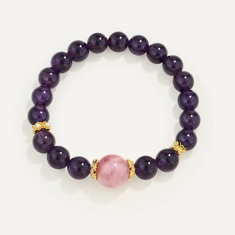 AJIDOU Natural Amethyst Bracelets Unisex-5