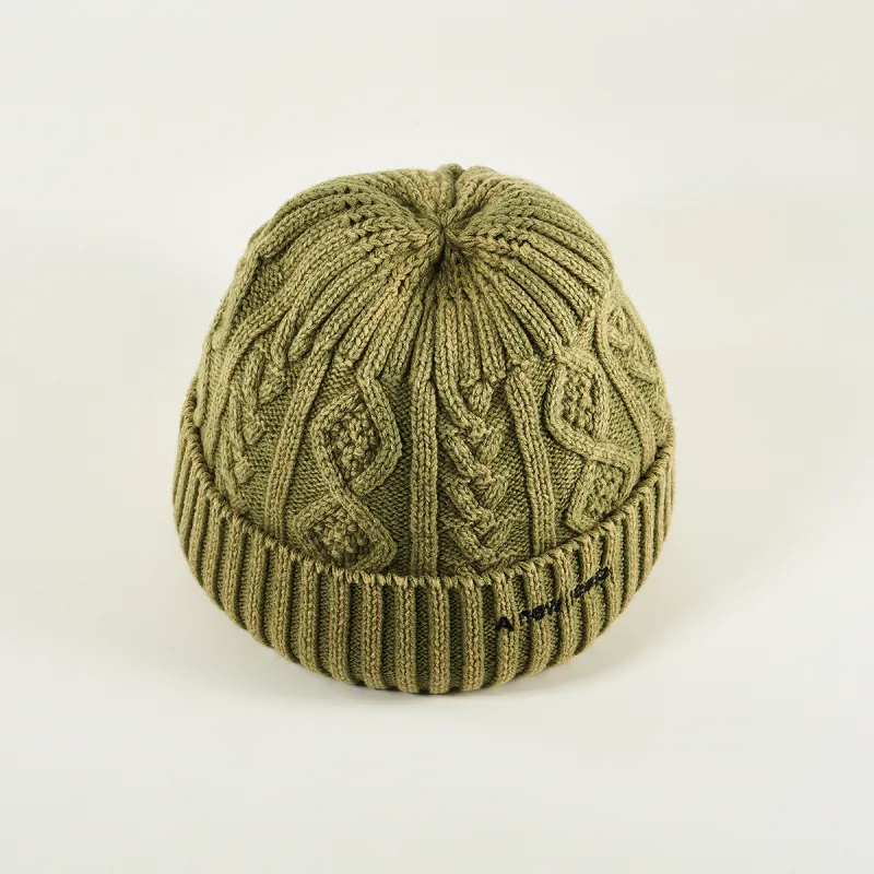 AJIDOU Cotton Beanies Women's Army Green-1