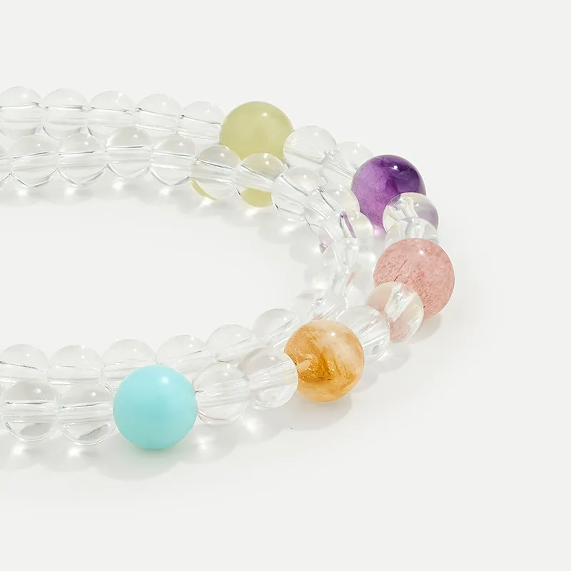AJIDOU White Crystal Bracelets Women's-3