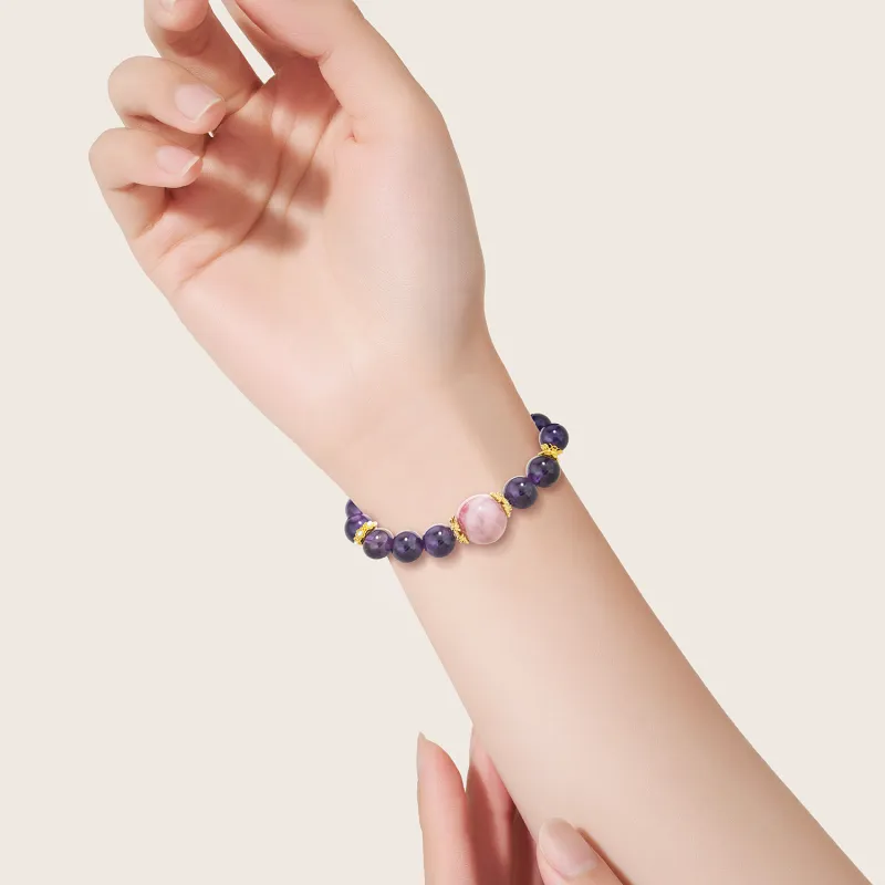 AJIDOU Natural Amethyst Bracelets Unisex-1