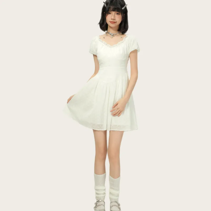 EVPGB Short-Sleeved Dresses Women's White-3