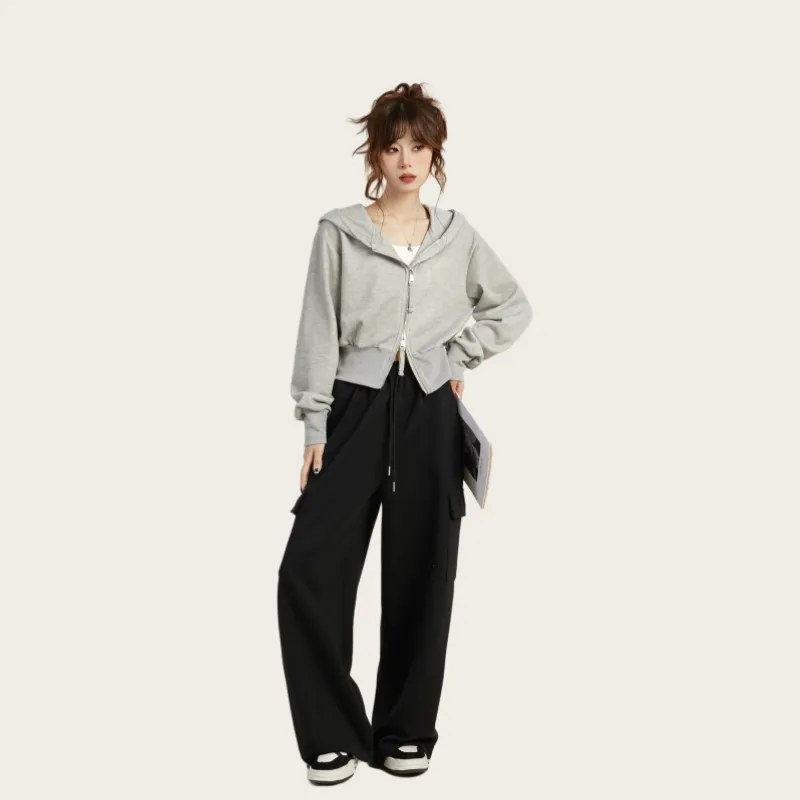 Vine Color Sweatshirt Women's Gray-4
