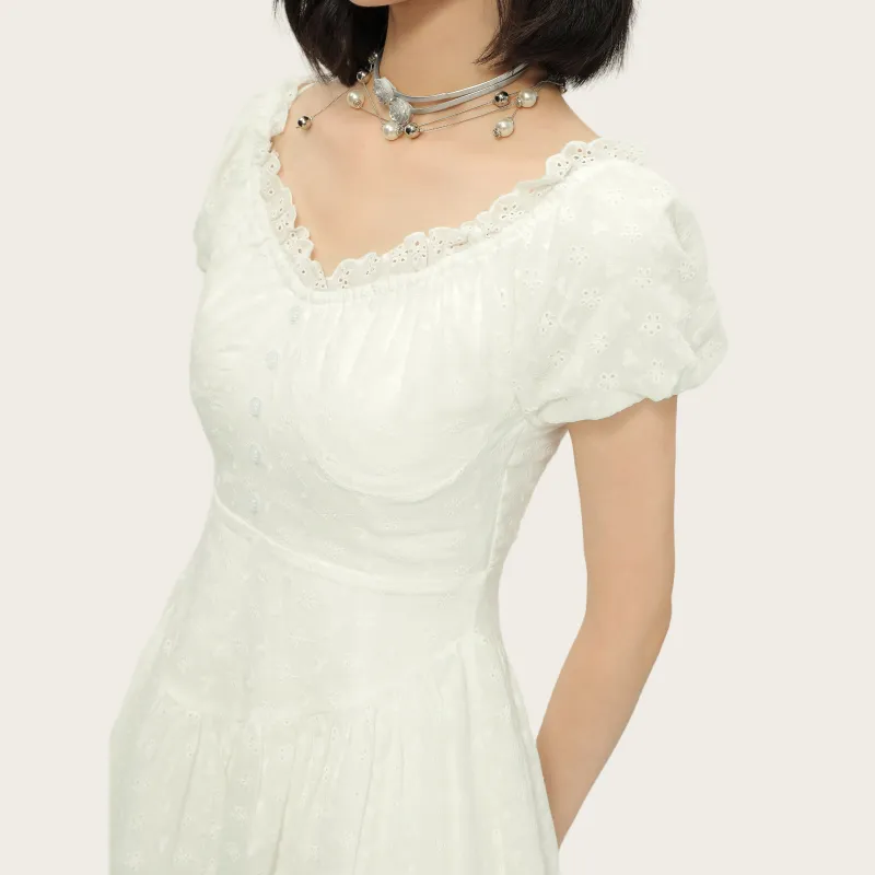 EVPGB Short-Sleeved Dresses Women's White-1