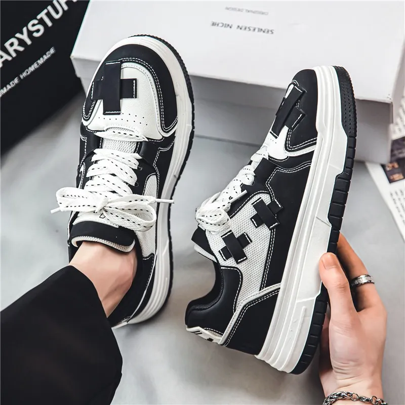 Meiretu Anti Slip Wear Resistant Low Top Skateboard Shoes Men's-2
