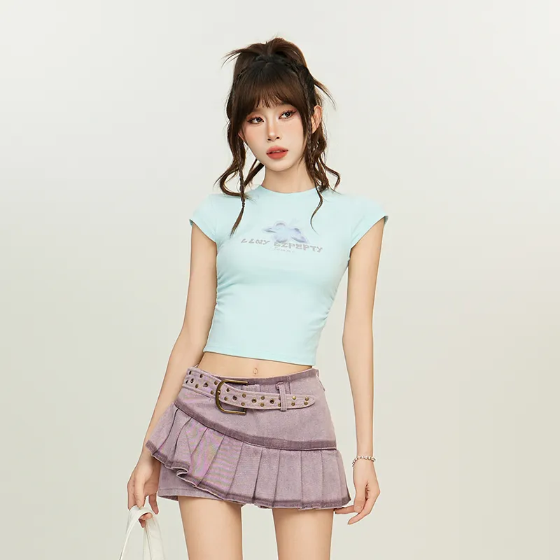 EVPGB Set in Sleeve T Shirt Women's Blue-3