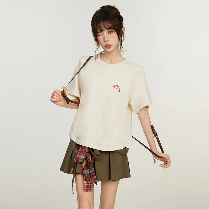 EVPGB Set in Sleeve T Shirt Women's Apricot+Giveaway-4