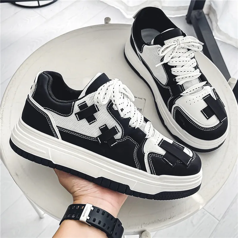 Meiretu Anti Slip Wear Resistant Low Top Skateboard Shoes Men's-3