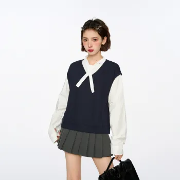 EVPGB Shirts Women's White Mock Two Piece Includes Rabbit Mirror