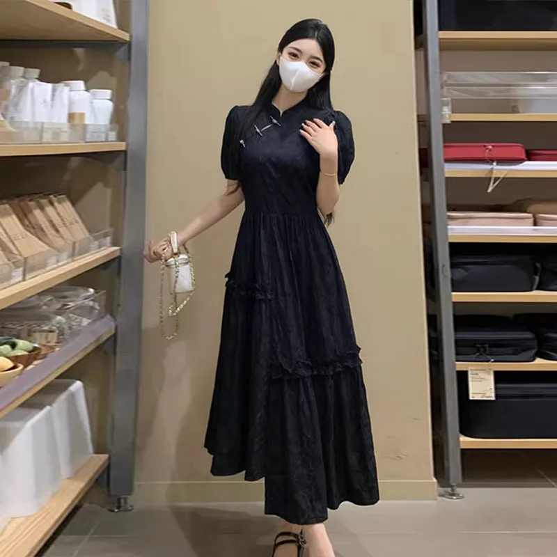 EVPGB Short Sleeved Dress Women's Black-3