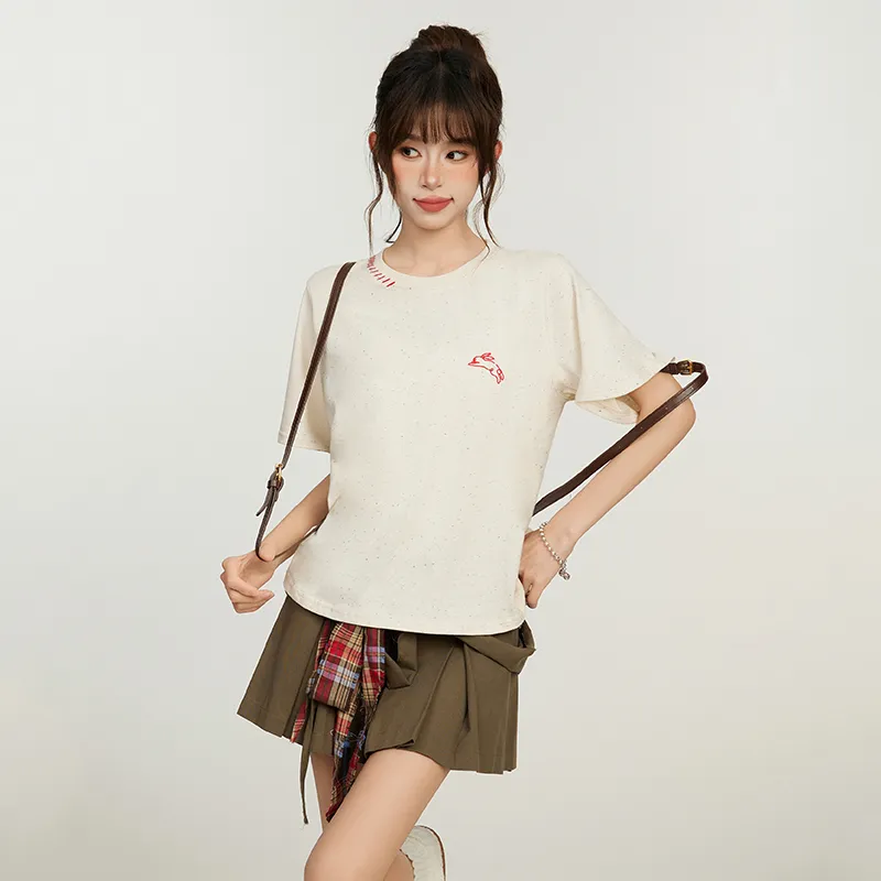 EVPGB Set in Sleeve T Shirt Women's Apricot+Giveaway-2