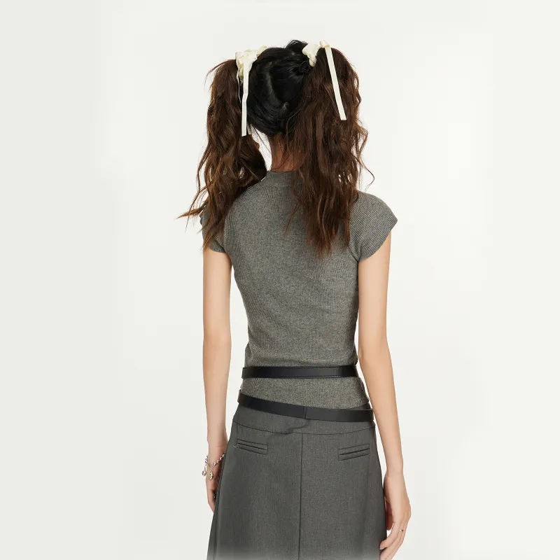 EVPGB Set in Sleeve T Shirt Women's Gray+Giveaway-2