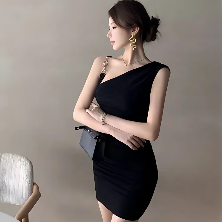 IQC Sleeveless Dresses Women's Black-3