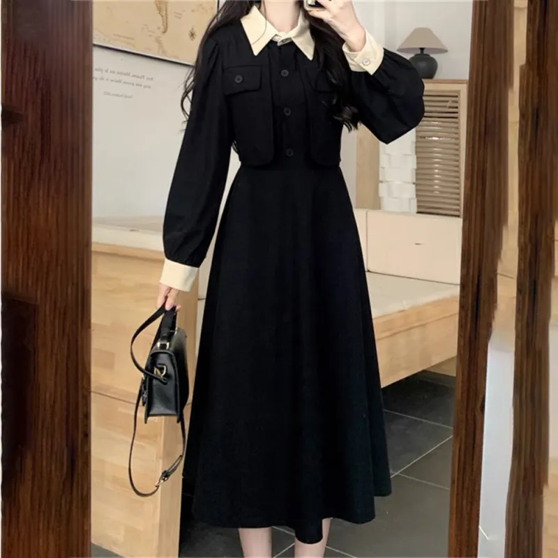 IQC Long Sleeved Dresses Women's Black-2