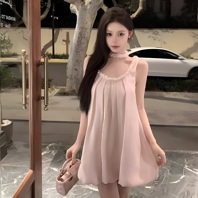 IQC Sleeveless Dresses Women's Pink-1