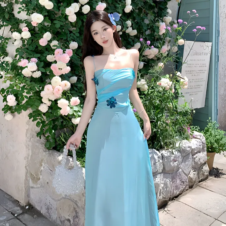IQC Slip Dresses Women's Turquoise-2