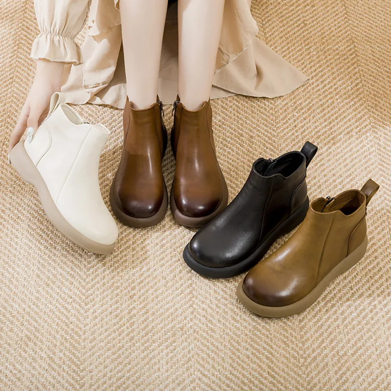 Okahui Ankle Boots Women's Black, Brown, Apricot, Beige-13
