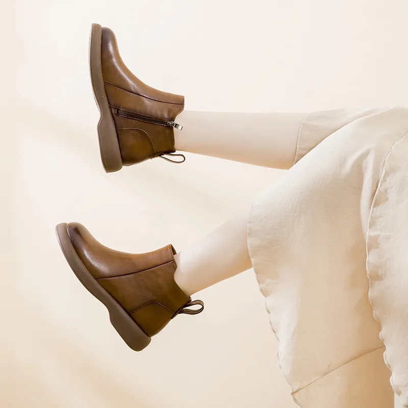 Okahui Ankle Boots Women's Black, Brown, Apricot, Beige-8