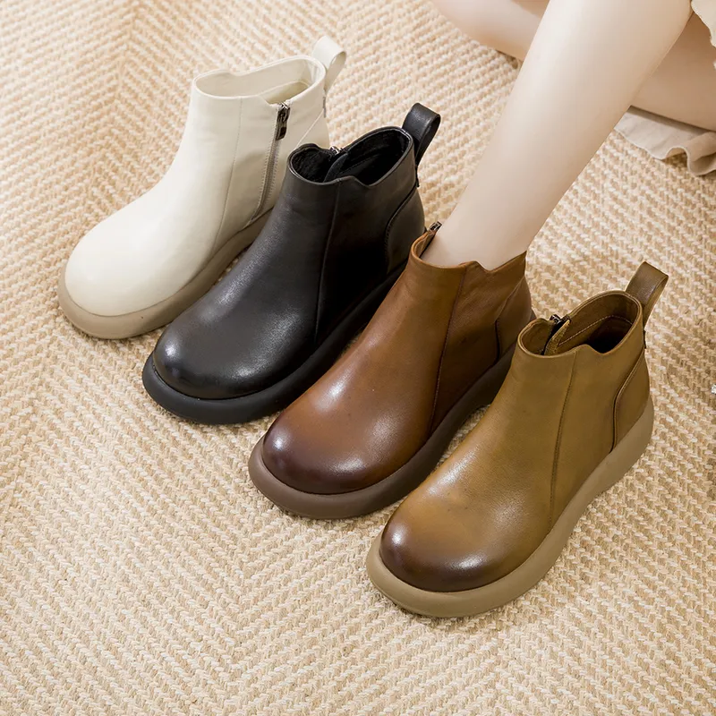 Okahui Ankle Boots Women's Black, Brown, Apricot, Beige-14