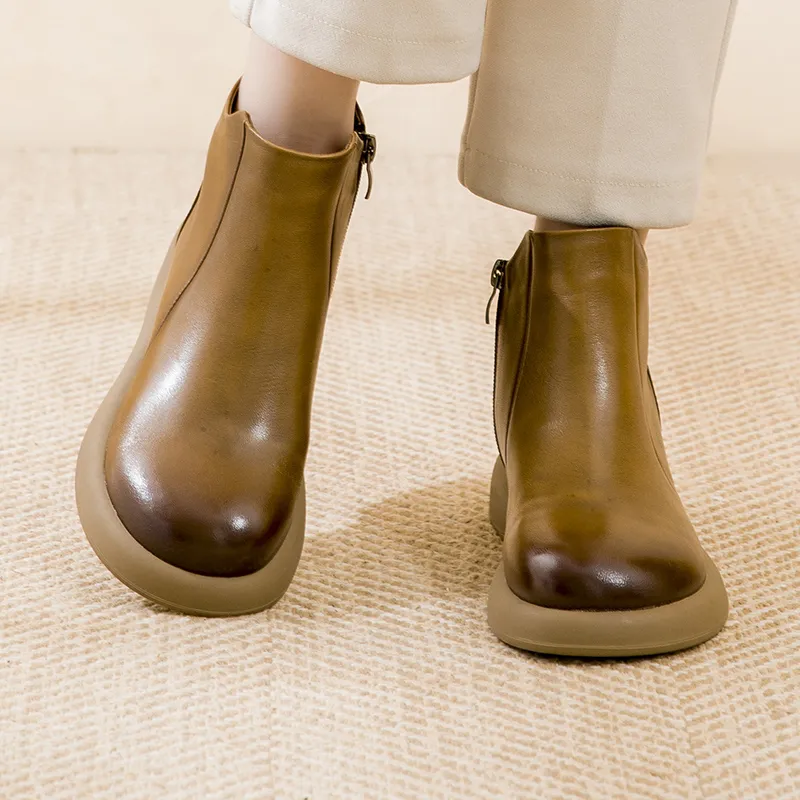 Okahui Ankle Boots Women's Black, Brown, Apricot, Beige-3