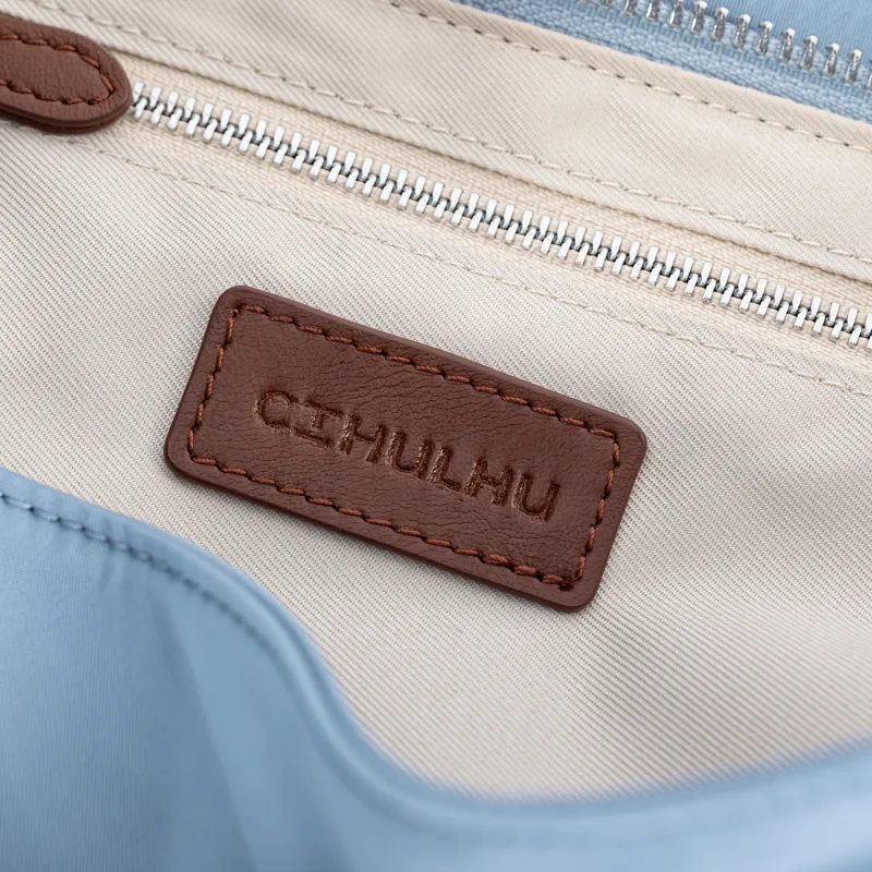 Cthulhu Cow Leather Patchwork Tote Versatile Shoulder Bag, Crossbody Bag, Handbag Tubas Unisex Blue-5