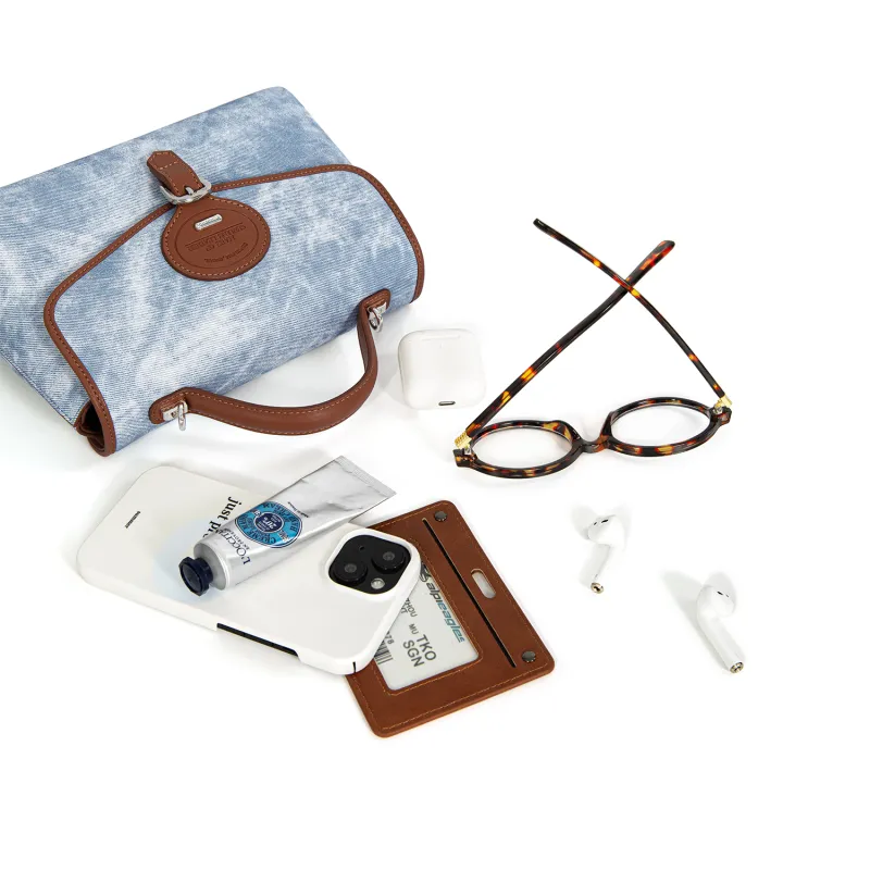 Cthulhu Cow Leather Tie Dye Small Square Bag Shoulder Bag, Crossbody Bag, Handbag Trumpets Women's Blue Brown-6